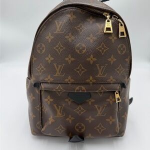 Louis Vuitton Monogram Brown Backpack with Gold Accents